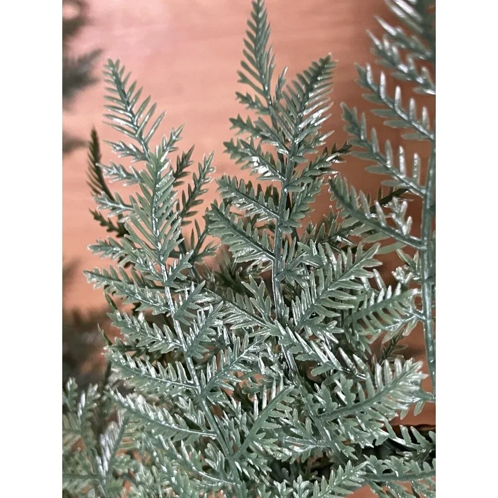 Vintage Plastic Fern Foliage Candle Rings Set of 4 Artificial Greenery